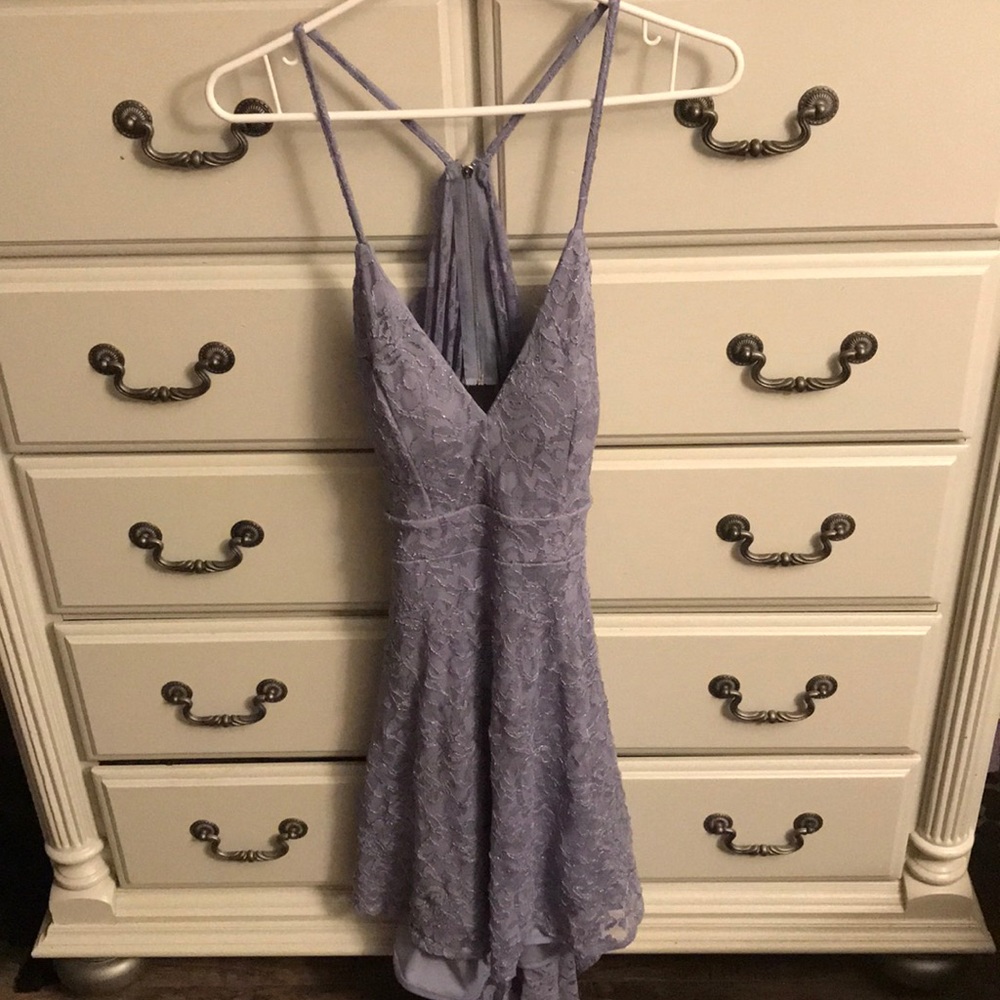 NWT hi low Lacey baby blue dress
